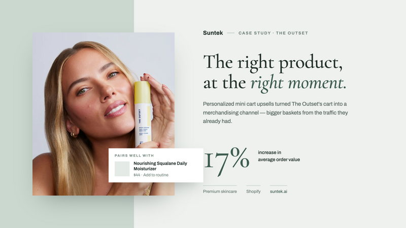 How The Outset Increased Average Order Value by 17% Through Personalized Mini Cart Upsells